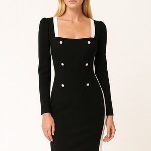 Elegant Black and White Dress Small